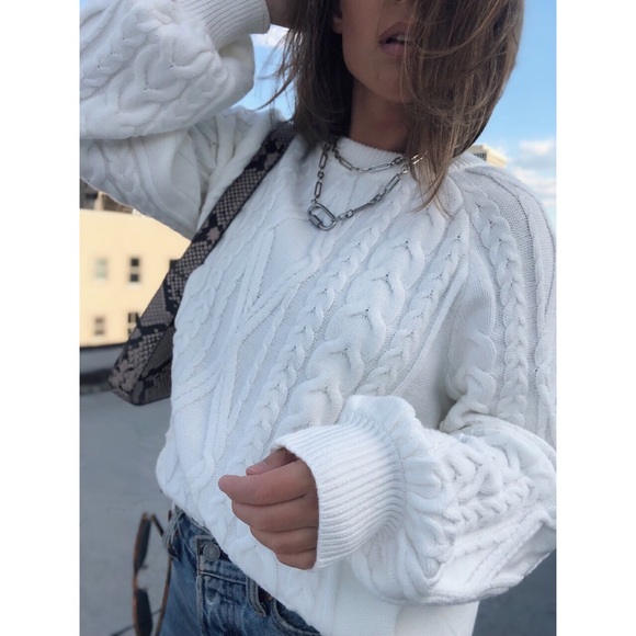 Last 1 ✨Freja Cable Knit Puff Sleeve Sweater - Picture 7 of 8